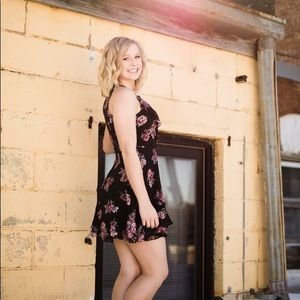 Black Floral Tank Dress